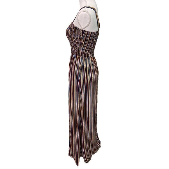 Band of Gypsies Multicolor Striped Side Slit Maxi Dress - Picture 6 of 14